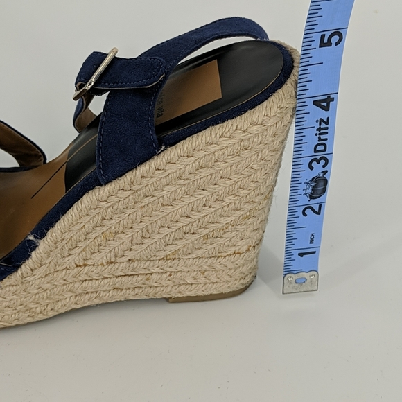 Dolce Vita Blue Suede Espadrille Wedge Sandals - Picture 9 of 9